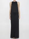 Saint Laurent Women Crepe Satin Dress In Black