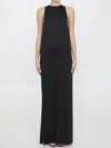 Saint Laurent Women Crepe Satin Dress In Black