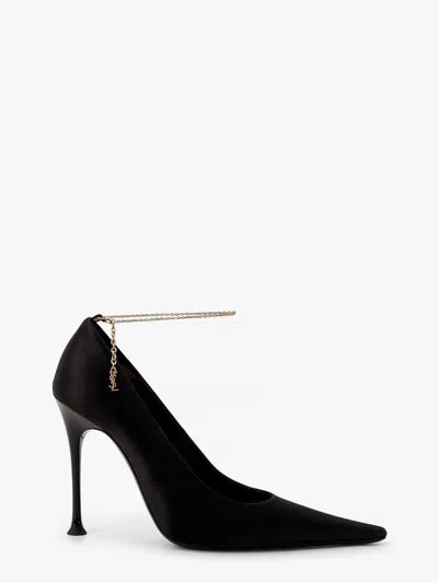 Saint Laurent Crepe Satin Regine Pumps In Black