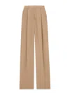 Saint Laurent Crepe Silk Pant In Brown