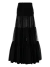Saint Laurent Ruffled Skirt In Black