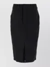 Saint Laurent Crepe Skirt With Back Pockets And Front Slit In Black
