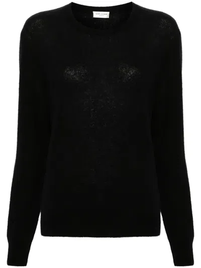 Saint Laurent Pullover Mit Rundhalsausschnitt In Schwarz