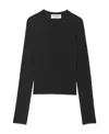 Saint Laurent Crew-neck Fine-knit Jumper In Black