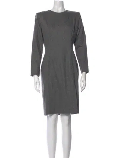 Pre-owned Saint Laurent Crew Neck Knee-length Dress In Gray