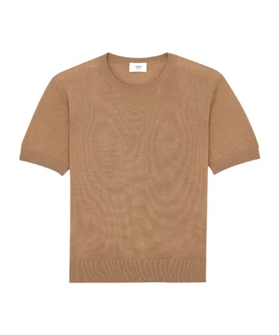 Saint Laurent Crew Neck Knitwear In Brown