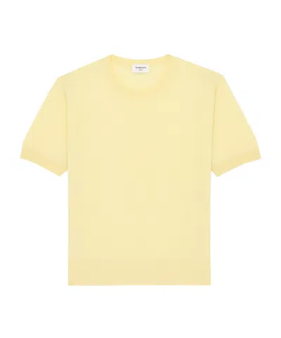 Saint Laurent Crew Neck Knitwear In Yellow