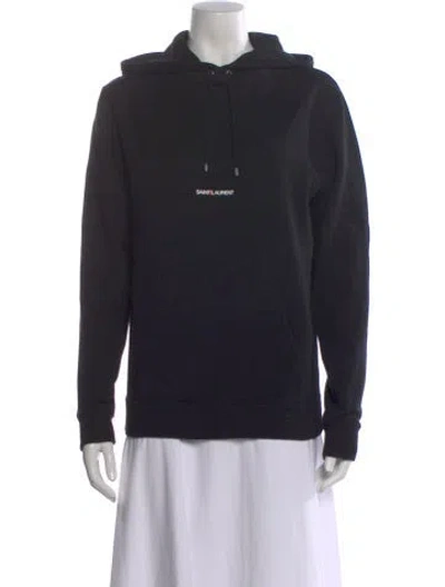 Pre-owned Saint Laurent Crew Neck Long Sleeve Hoodie In Black