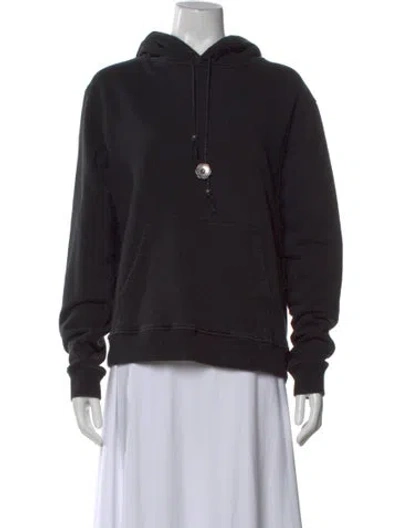 Pre-owned Saint Laurent Crew Neck Long Sleeve Hoodie In Black