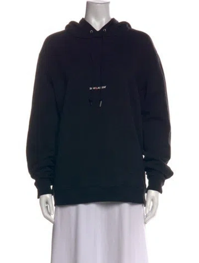 Pre-owned Saint Laurent Crew Neck Long Sleeve Hoodie In Black