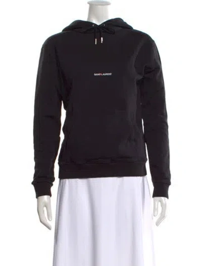 Pre-owned Saint Laurent Crew Neck Long Sleeve Hoodie In Black
