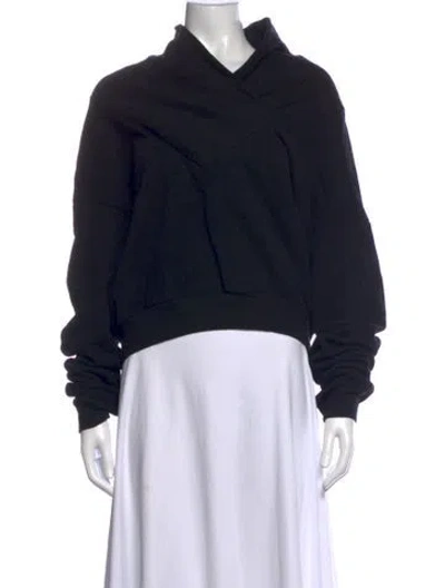 Pre-owned Saint Laurent Crew Neck Long Sleeve Hoodie In Black
