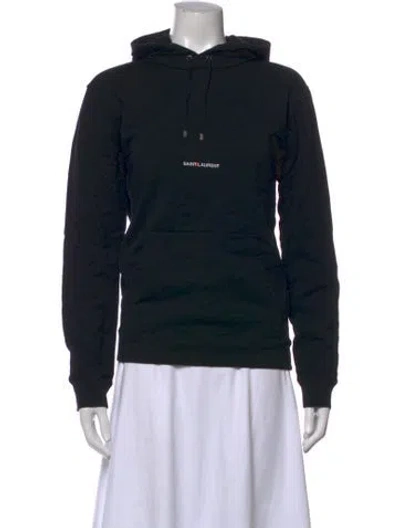 Pre-owned Saint Laurent Crew Neck Long Sleeve Hoodie In Black
