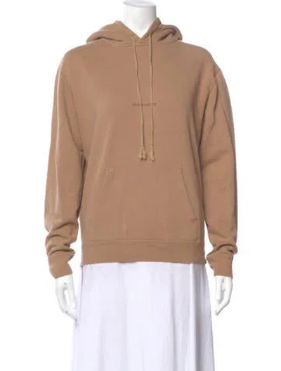 Pre-owned Saint Laurent Crew Neck Long Sleeve Hoodie In Brown