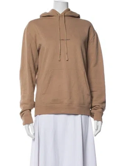 Pre-owned Saint Laurent Crew Neck Long Sleeve Hoodie In Brown