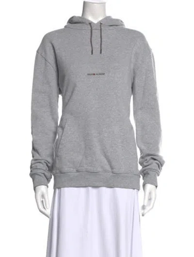Pre-owned Saint Laurent Crew Neck Long Sleeve Hoodie In Gray