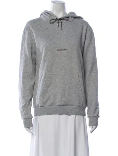 Pre-owned Saint Laurent Crew Neck Long Sleeve Hoodie In Grey