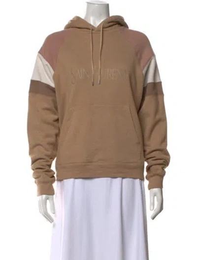 Pre-owned Saint Laurent Crew Neck Long Sleeve Hoodie In Neutrals