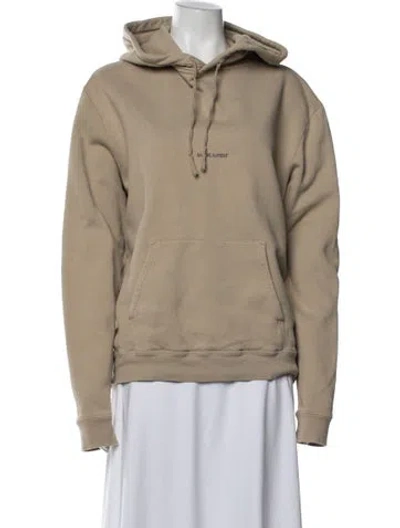 Pre-owned Saint Laurent Crew Neck Long Sleeve Hoodie In Neutrals