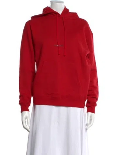 Pre-owned Saint Laurent Crew Neck Long Sleeve Hoodie In Red