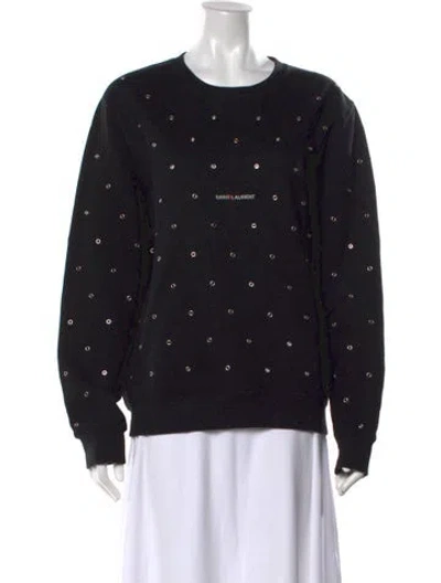 Pre-owned Saint Laurent Crew Neck Long Sleeve Sweatshirt In Black