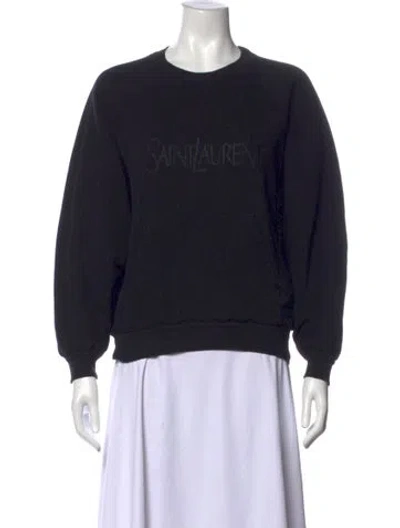 Pre-owned Saint Laurent Crew Neck Long Sleeve Sweatshirt In Black