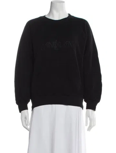 Pre-owned Saint Laurent Crew Neck Long Sleeve Sweatshirt In Black