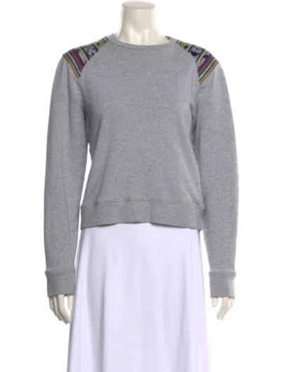 Pre-owned Saint Laurent Crew Neck Long Sleeve Sweatshirt In Gray