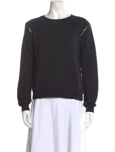 Pre-owned Saint Laurent Crew Neck Long Sleeve Sweatshirt In Gray
