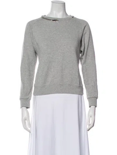 Pre-owned Saint Laurent Crew Neck Long Sleeve Sweatshirt In Gray