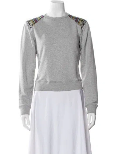 Pre-owned Saint Laurent Crew Neck Long Sleeve Sweatshirt In Gray
