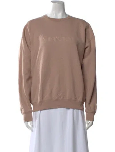 Pre-owned Saint Laurent Crew Neck Long Sleeve Sweatshirt In Neutral