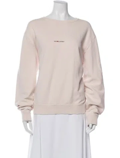 Pre-owned Saint Laurent Crew Neck Long Sleeve Sweatshirt In Purple