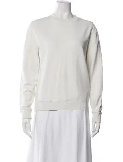 Pre-owned Saint Laurent Crew Neck Long Sleeve Sweatshirt In White