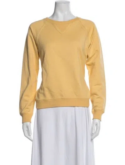 Pre-owned Saint Laurent Crew Neck Long Sleeve Sweatshirt In Yellow
