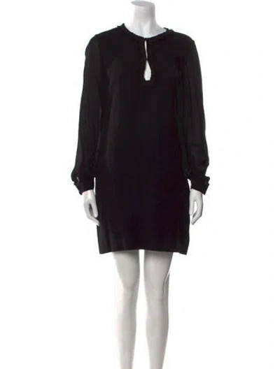 Pre-owned Saint Laurent Crew Neck Mini Dress In Black