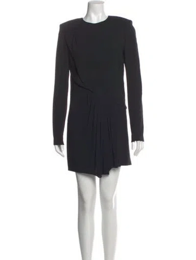 Pre-owned Saint Laurent Crew Neck Mini Dress In Black