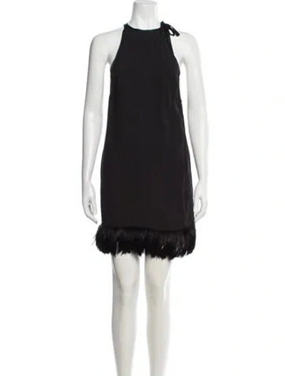 Pre-owned Saint Laurent Crew Neck Mini Dress In Black