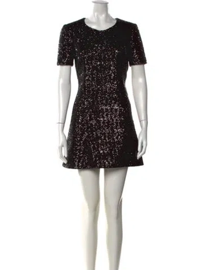 Pre-owned Saint Laurent Crew Neck Mini Dress In Multi