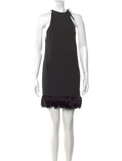 Pre-owned Saint Laurent Crew Neck Mini Dress W/ Tags In Black