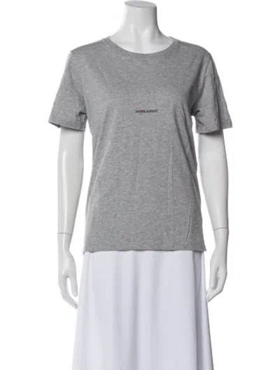 Pre-owned Saint Laurent Crew Neck Short Sleeve T-shirt In Gray