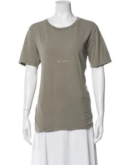 Pre-owned Saint Laurent Crew Neck Short Sleeve T-shirt In Green