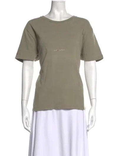 Pre-owned Saint Laurent Crew Neck Short Sleeve T-shirt In Green
