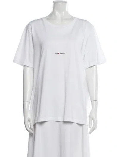 Pre-owned Saint Laurent Crew Neck Short Sleeve T-shirt In White