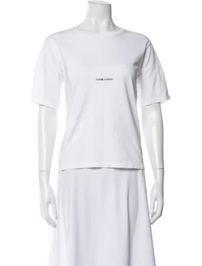 Pre-owned Saint Laurent Crew Neck Short Sleeve T-shirt In White