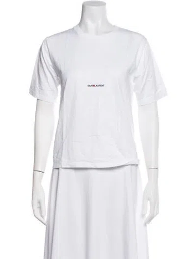 Pre-owned Saint Laurent Crew Neck Short Sleeve T-shirt In White