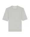 Saint Laurent Crew-neck Short-sleeved Sweatshirt In Gray