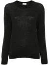 Saint Laurent Crew-neck Sweater In Black