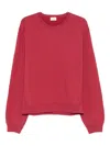Saint Laurent Cotton Sweatshirt With Crew Neck And Long Sleeves In Red
