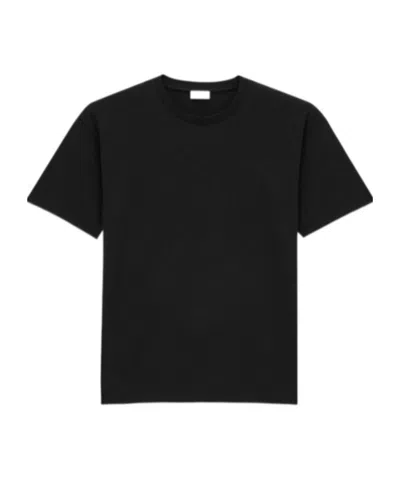 Saint Laurent Embroidered Sheer Crewneck T-shirt In Black